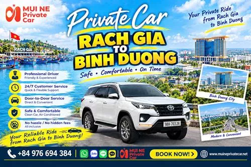 Rach Gia to Binh Duong Private Car